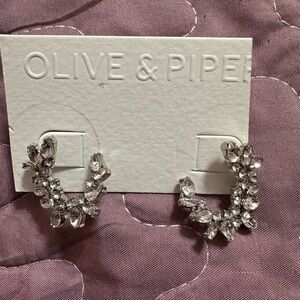 Olive & Piper Silver Crystal Hoop Earrings